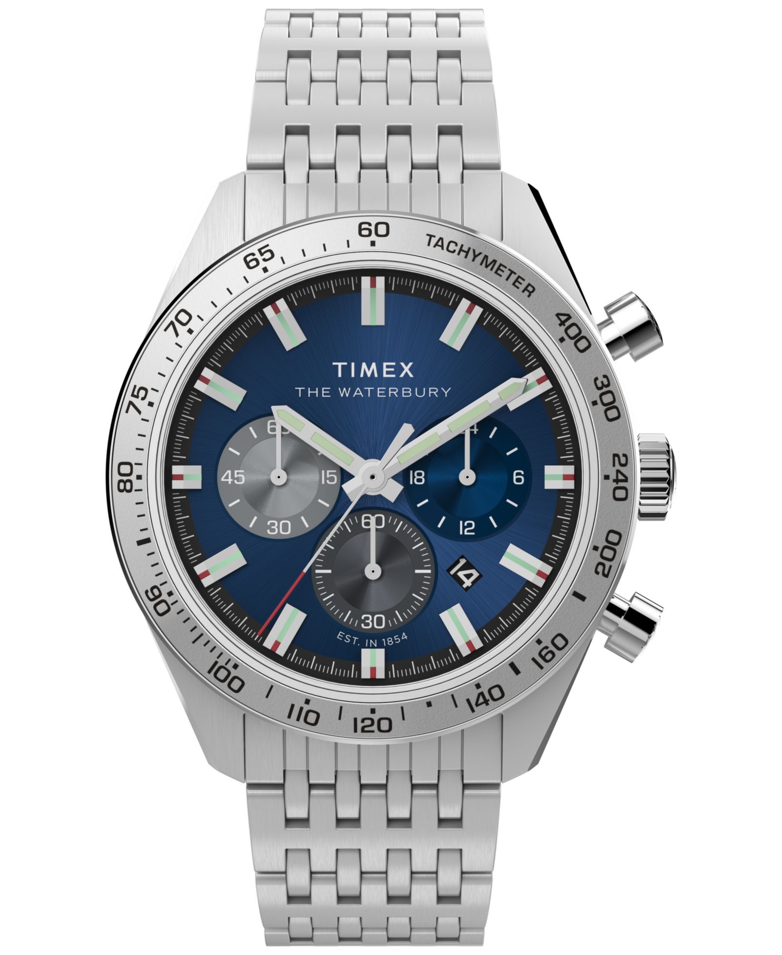 Мужские кварцевые часы Timex Silver-Tone Stainless Steel, 41mm