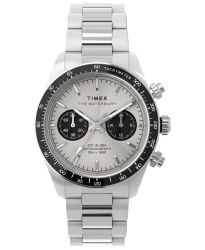 Timex Мужские кварцевые аналоговые часы из нержавеющей стали, 39mm
