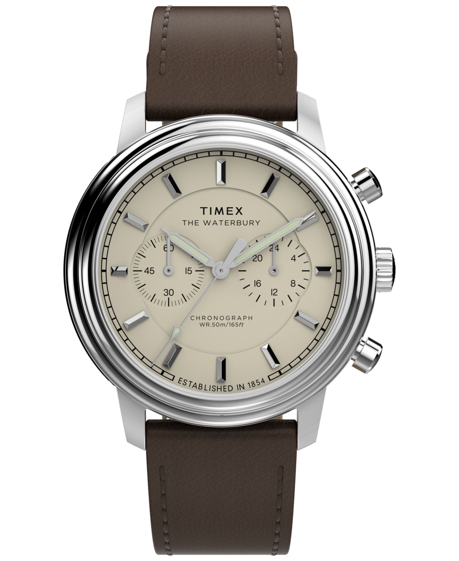 Timex Men's Chronograph Brown Leather Watch, 41mm