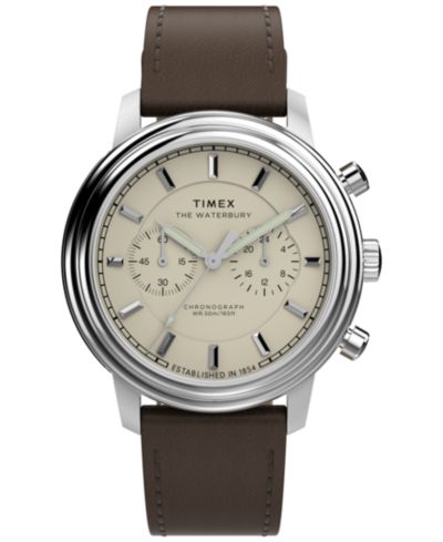 Мужские часы Timex Chronograph Brown Leather, 41mm