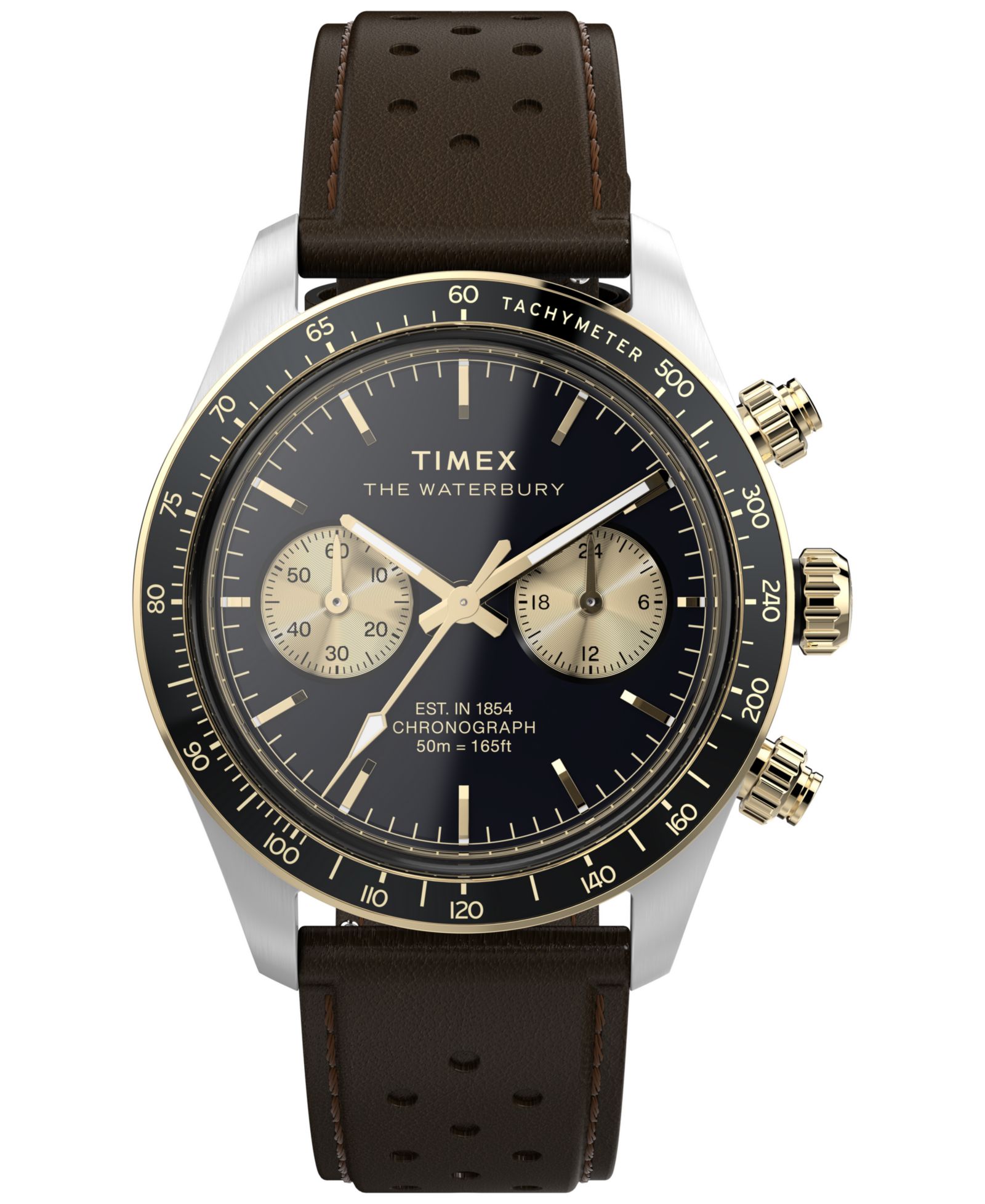 Мужские кварцевые аналоговые часы Timex Brown Leather 39mm
