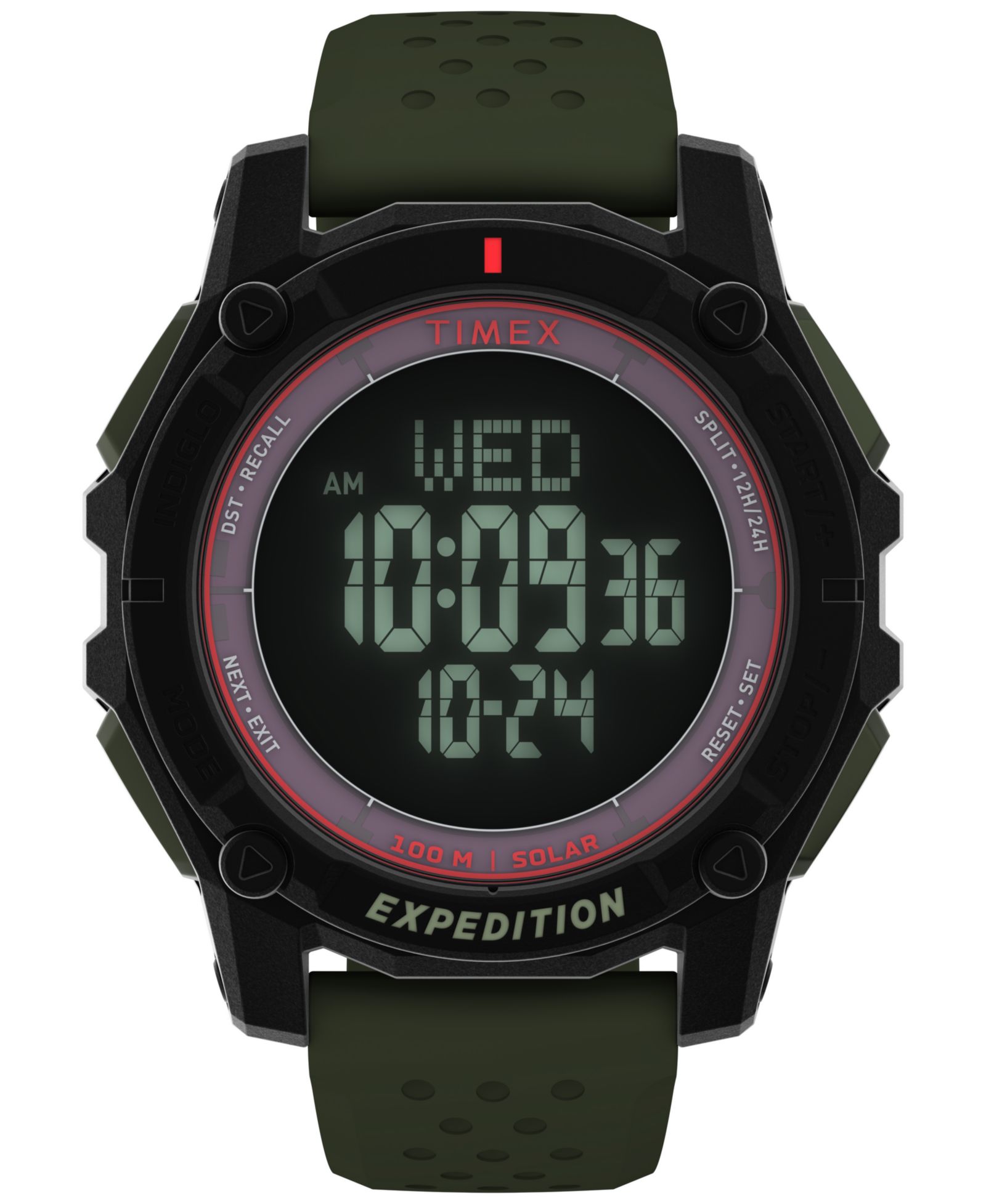 Timex Men's Chronograph Green Silicone Watch, 49mm