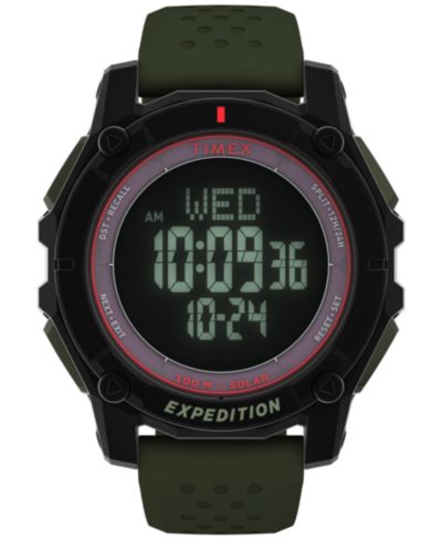 Timex Мужские хронограф часы с зеленым силиконовым ремешком, 49mm