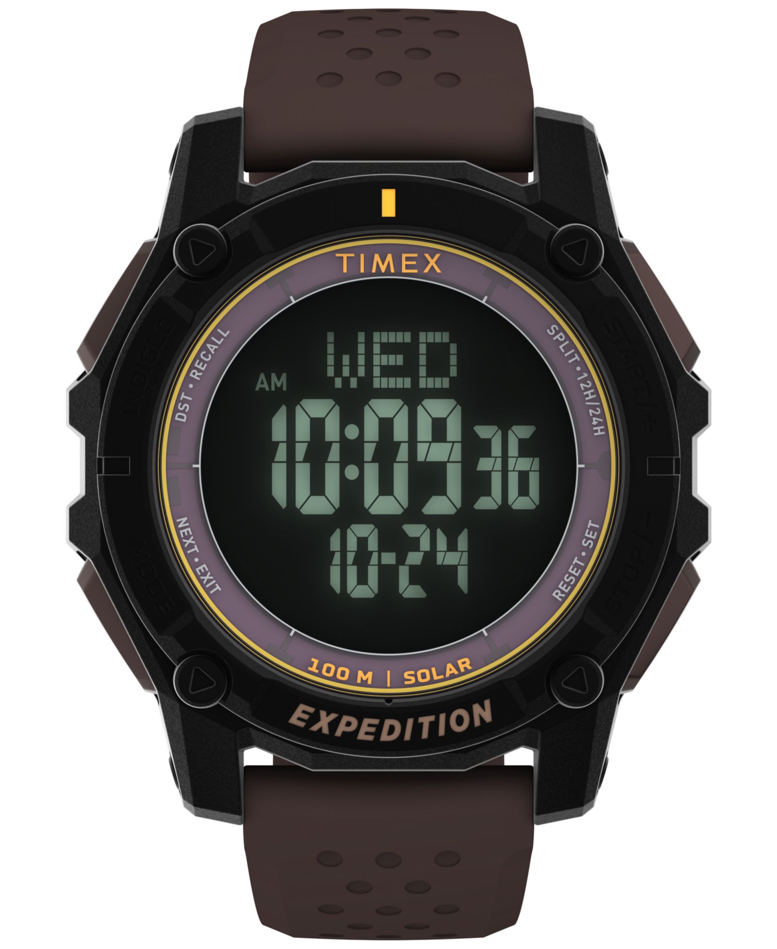 Мужские часы Timex Chronograph Brown Silicone, 49mm