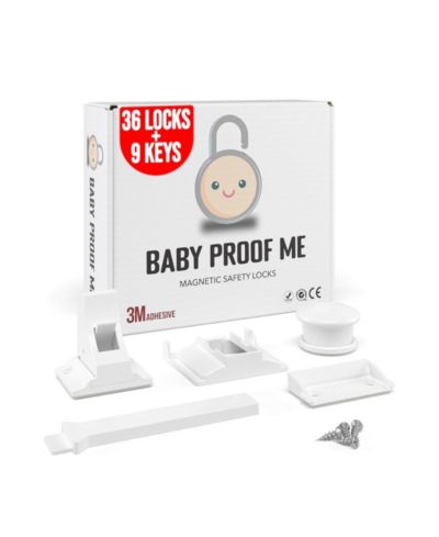 Baby Proof Me Toddler Proof Me | Magnetic Safety Lock Kit (36 Locks + 9 Keys)