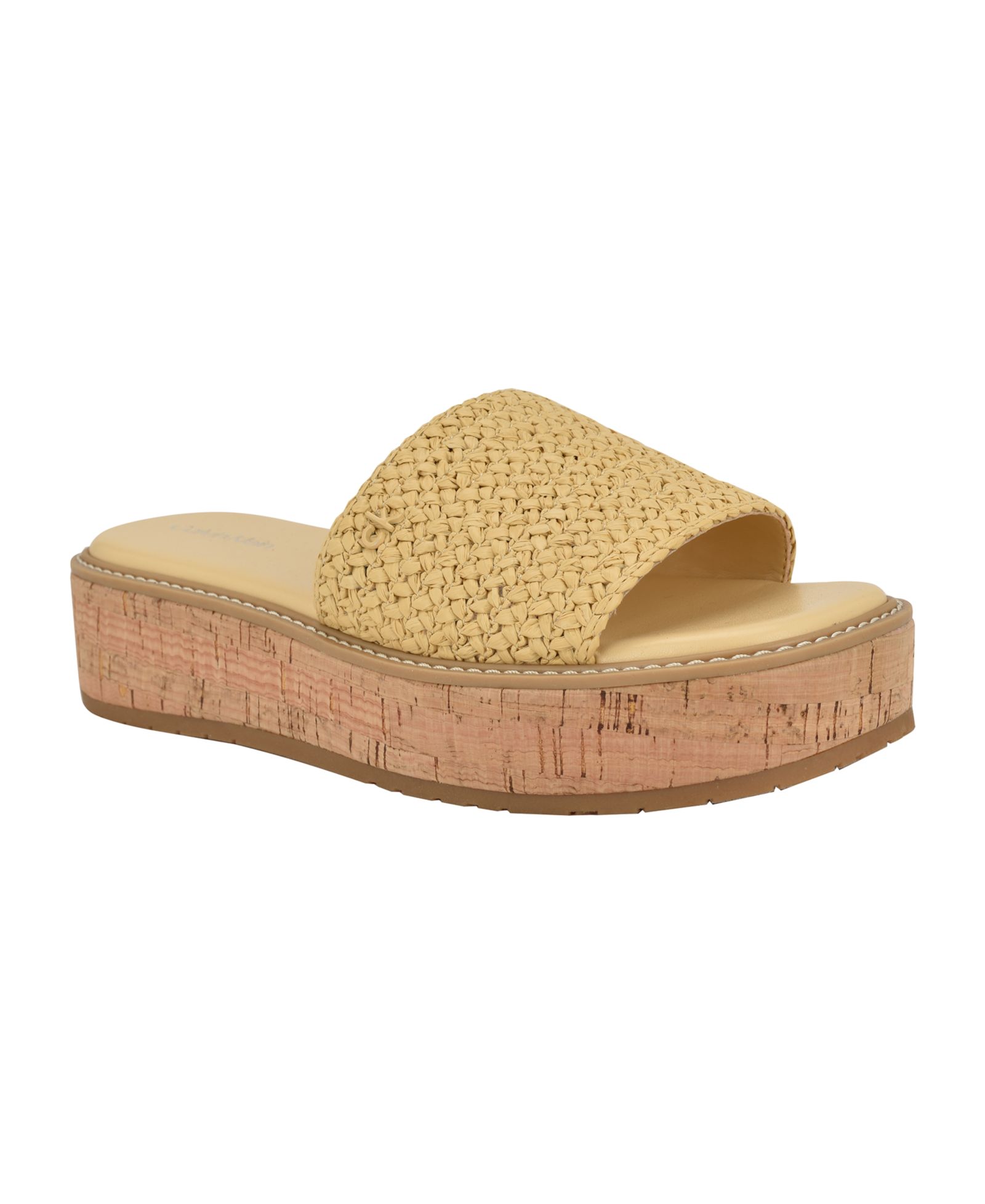 Calvin Klein Women's Arzelia Single Band Platform Slip-On Sandals