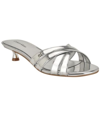 Calvin Klein Women's Gabbie Crisscross Kitten Heel Sandals