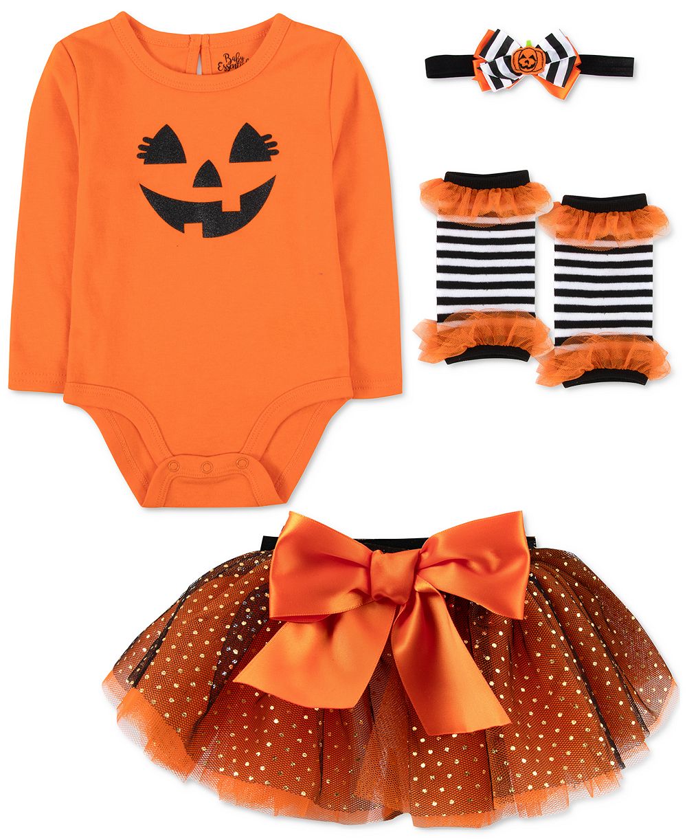 Детский комплект Baby Essentials Halloween Pumpkin: боди, пачка, повязка и гетры, 4 предмета