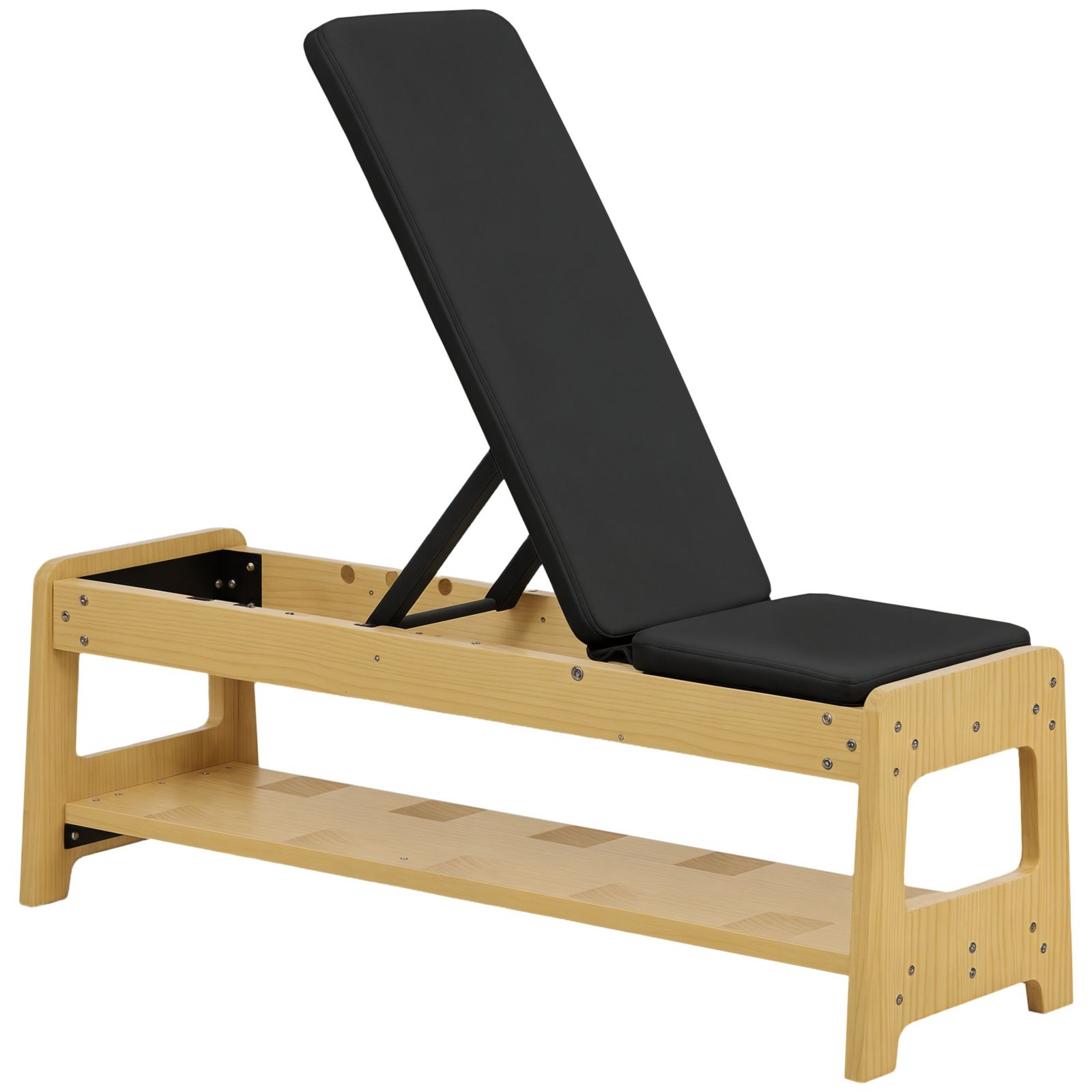 Soozier Adjustable Weight Bench with Rack for Weight Lifting,