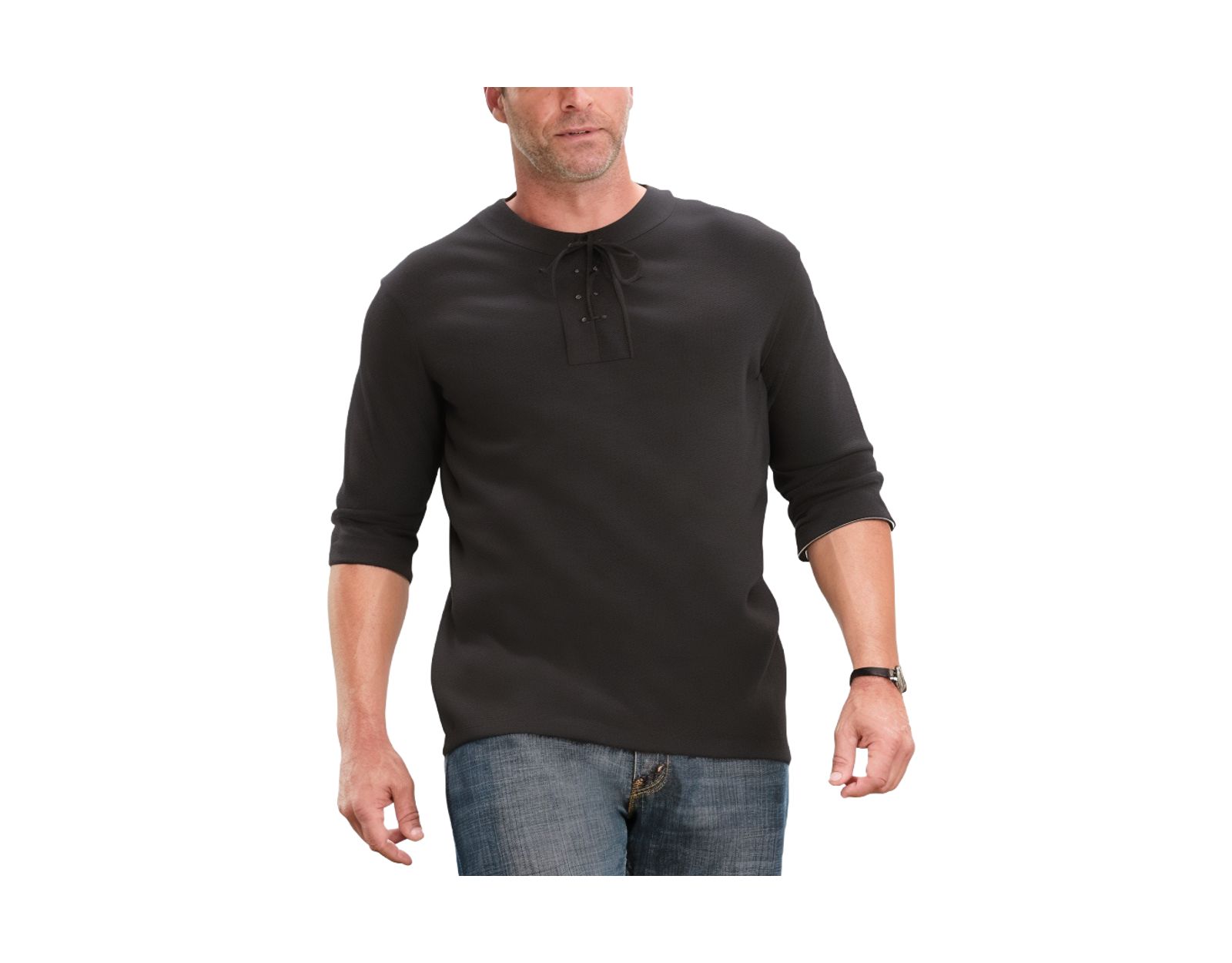 KingSize Men's Gauze Lace-Up Shirt