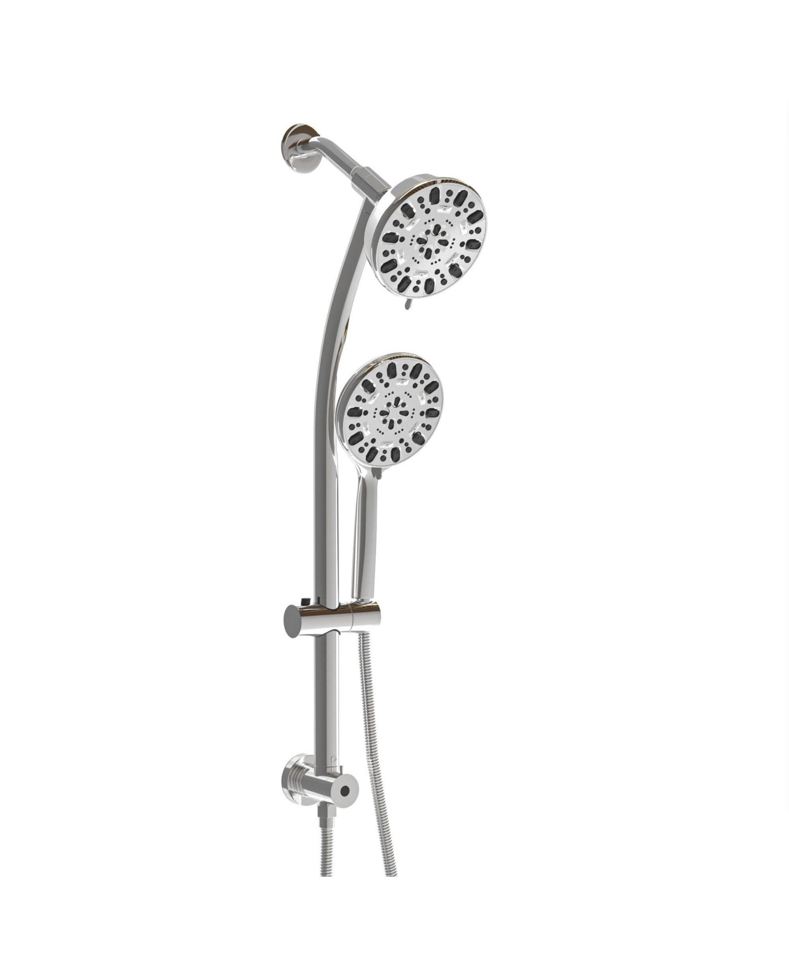 Multi Function Dual Shower Head - Shower System with 4.7" Rain Showerhead, 7-Function Hand Shower, Adjustable Slide Bar
