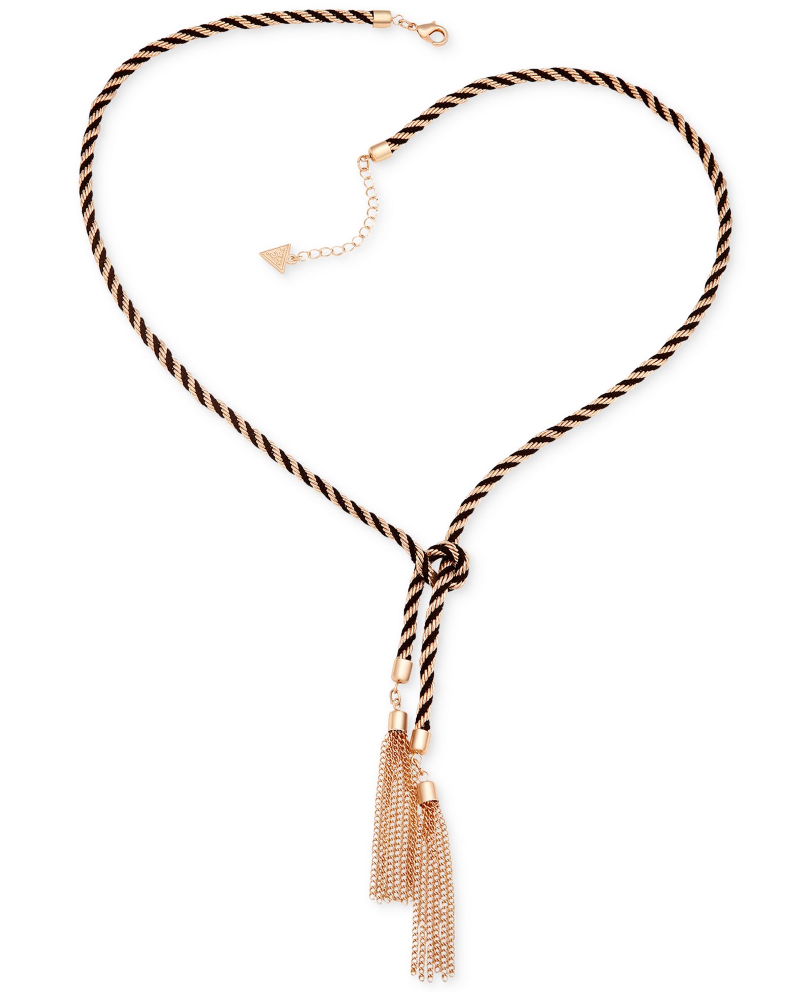 GUESS Two-Tone Knotted Tassle Necklace