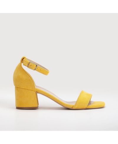 Yellow faux suede