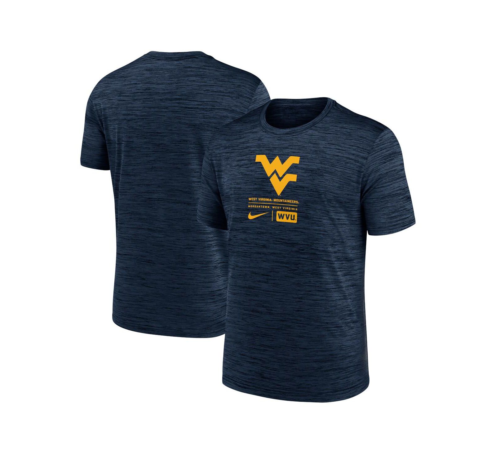 Мужская футболка Nike Navy West Virginia Mountaineers Campus Center Block Velocity Performance