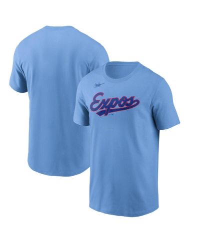 Мужская футболка Nike Powder Blue Montreal Expos Cooperstown Wordmark