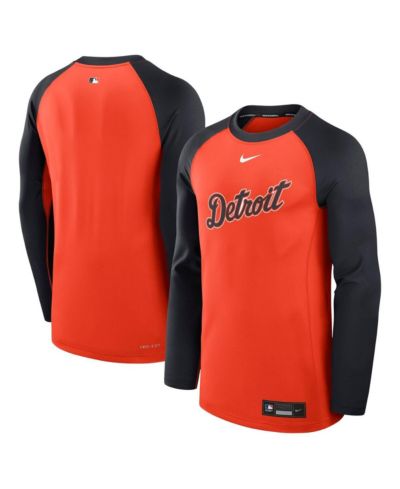 Мужская футболка Nike Detroit Tigers Authentic Collection Game Time Raglan, оранжево-синяя