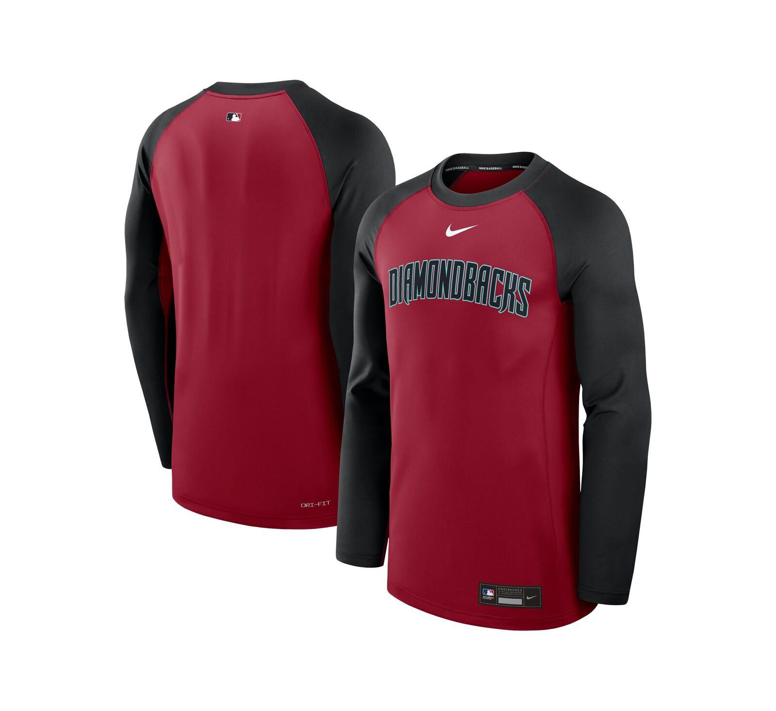 Nike Men's Red/Black Arizona Diamondbacks Authentic Collection Game Time Raglan Performance Long Sleeve T-Shirt