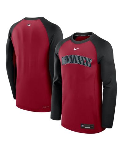 Мужская футболка Nike Red/Black Arizona Diamondbacks Authentic Collection Game Time Raglan Performance Long Sleeve