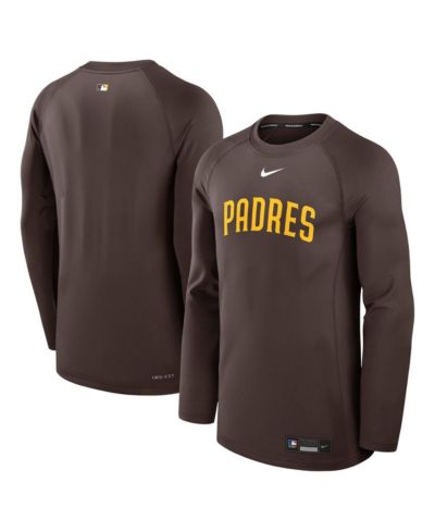 Nike Men's Brown San Diego Padres Authentic Collection Game Time Raglan Performance Long Sleeve T-Shirt