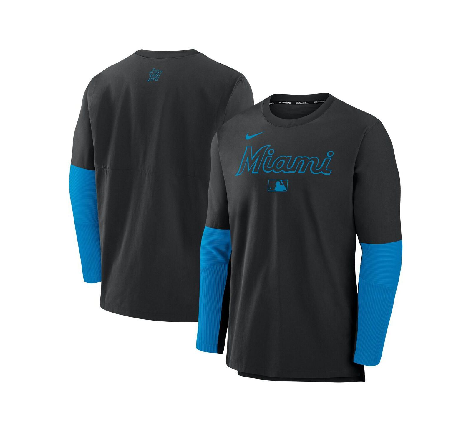Мужской лонгслив Nike Miami Marlins Authentic Collection Lightweight Performance Black/Blue