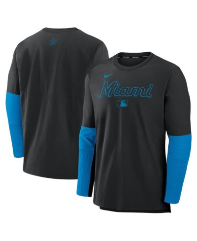 Мужской лонгслив Nike Miami Marlins Authentic Collection Lightweight Performance Black/Blue