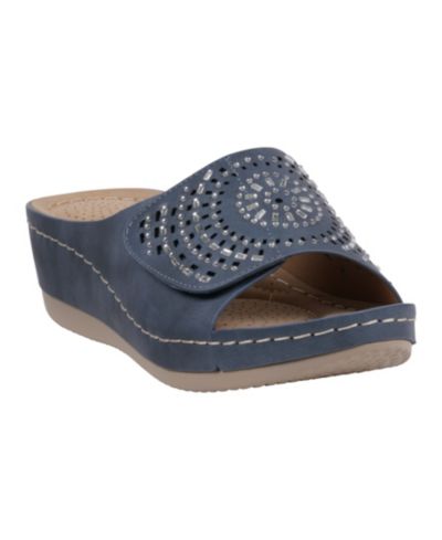 GC Shoes Women's Adrina Embellished Wedge Sandals
