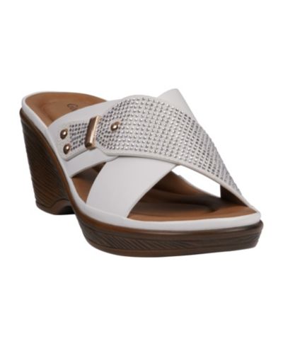 GC Shoes Women's Ash Crisscross Wedge Sandals