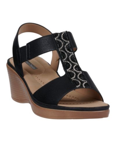 GC Shoes Women's Elissa Embellished Wedge Sandals