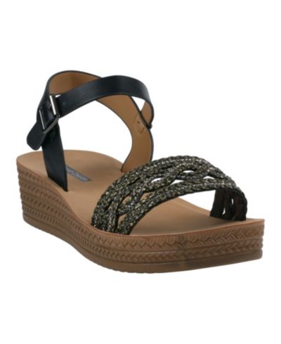 GC Shoes Women's Fay Embellished Wedge Sandals