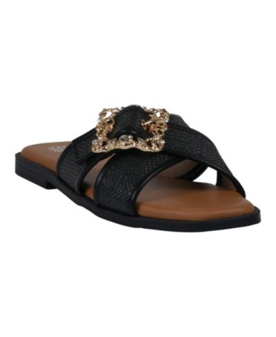 Сандалии GC Shoes Women's Ivy Embellished Buckle Slide Flat
