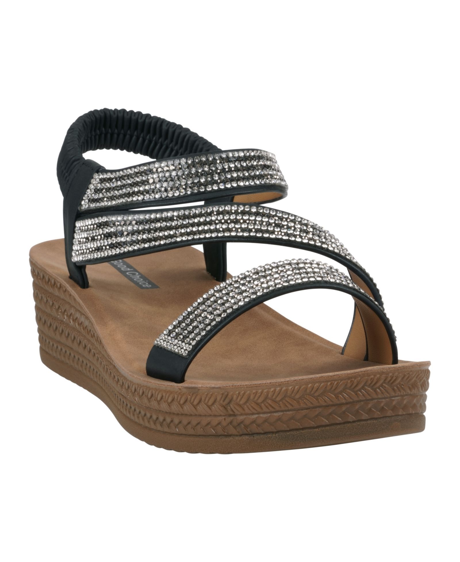 Бососадки GC Shoes Women's Ruby Embellished Cross Strap Wedge
