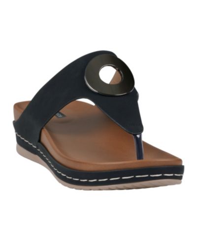 GC Shoes Women's Seli Thong Wedge Sandals