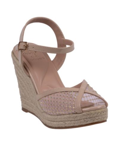 GC Shoes Women's Mila Embellished Espadrille Wedge Sandals