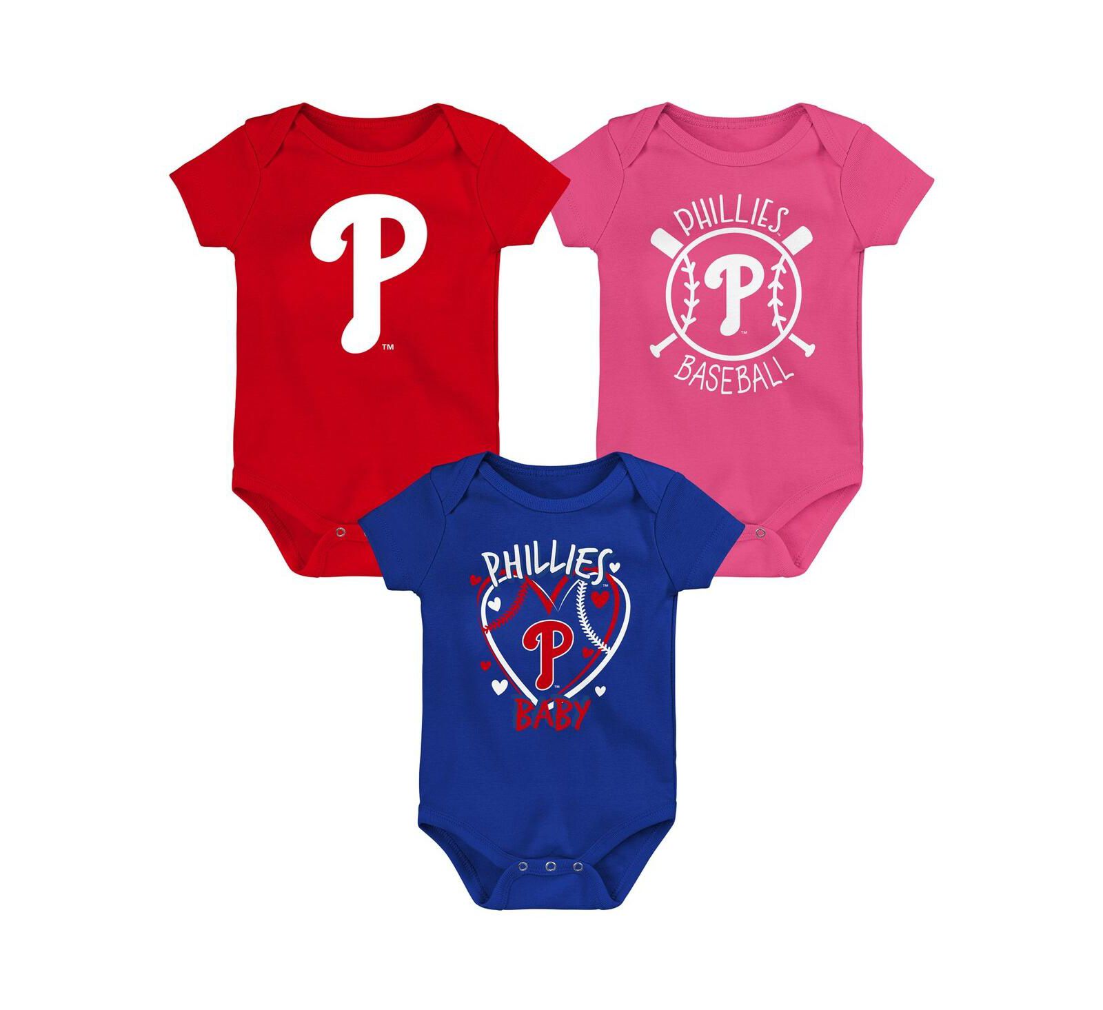 Комплект боди Outerstuff 3-Pack Philadelphia Phillies Slide Home для младенцев