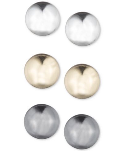 Nine West комплект из 3-х серьг-гвоздиков Tri-Tone Stud Earrings Set