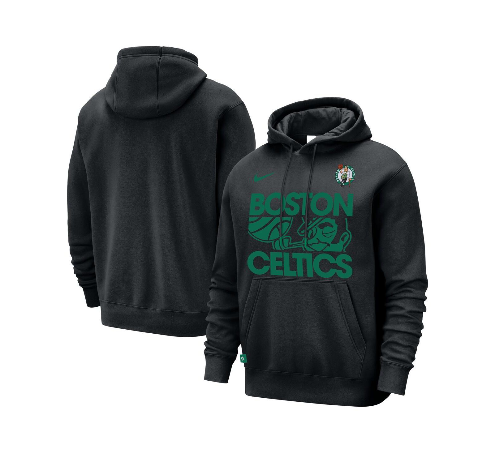 Nike Men's Black Boston Celtics Courtside Club Pullover Hoodie