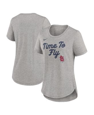 Женская футболка Nike Heather Gray St. Louis Cardinals Script Tri-Blend