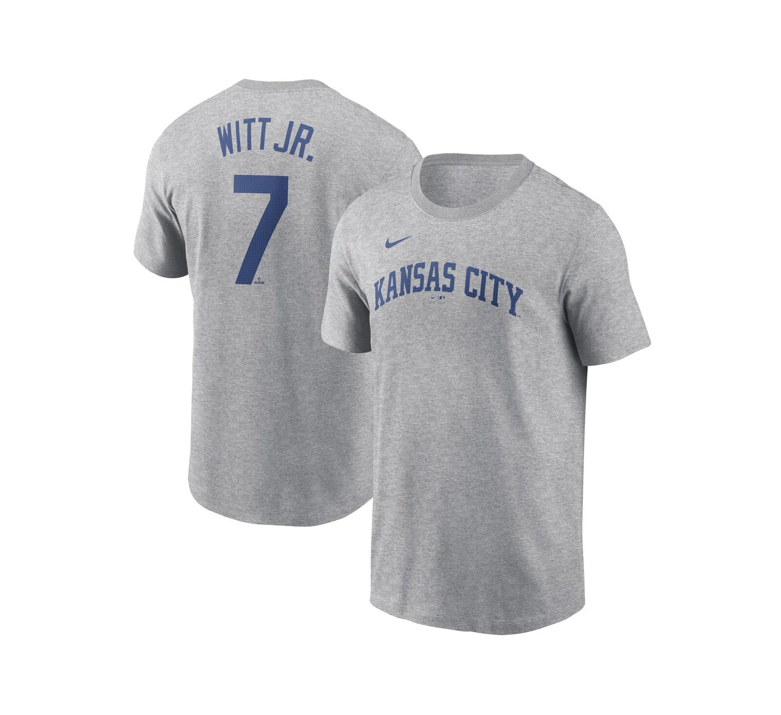 Nike Мужская серая футболка Bobby Witt Jr. Kansas City Royals