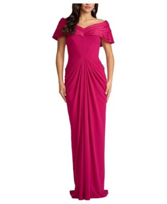 Tadashi Shoji Женское вечернее платье Seraphine с плиссировкой и воротником-стойкой