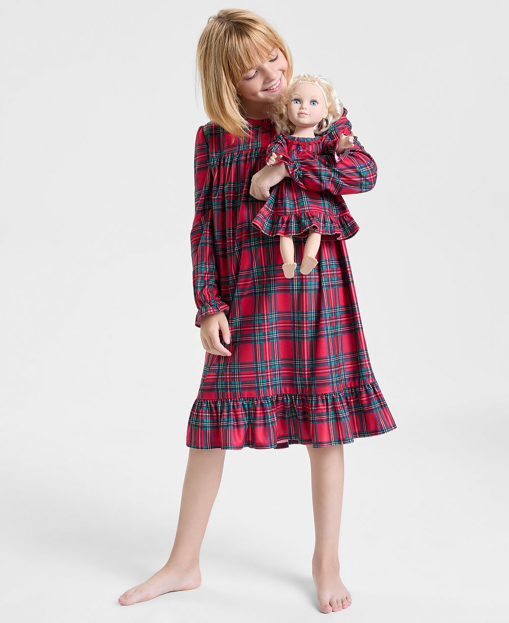 Holiday Lane детские пижамы-ношу в клетку с платьем для куклы, эксклюзив Macy's