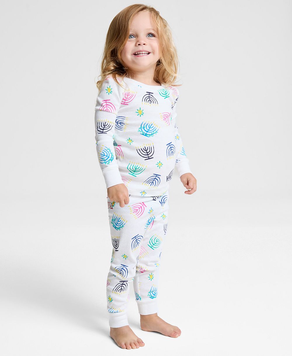 Holiday Lane Toddler 12M-4T Multi Menorah Snug-Fit Pajama Set, Macy's Exclusive