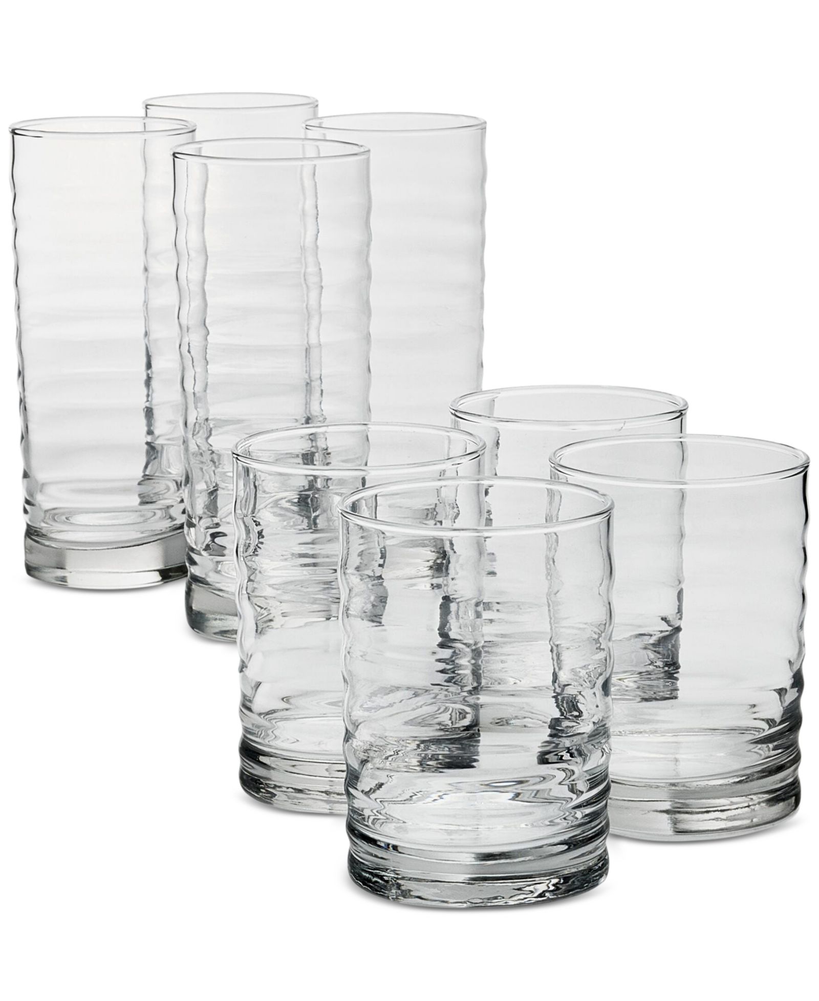 Набор стаканов Arch Studio Rippled Double Old-Fashioned & Highball, 8 шт.