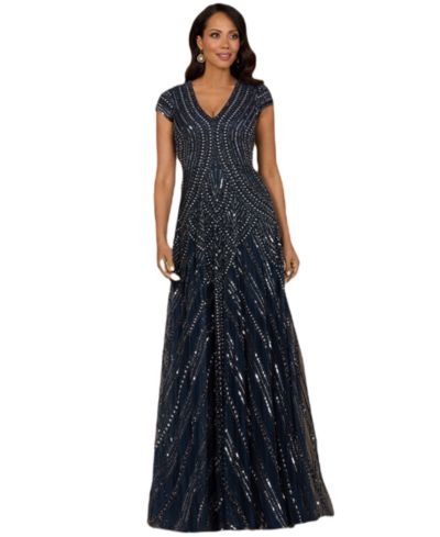 Женское вечернее платье Lara Cap Sleeve Beaded A-Line