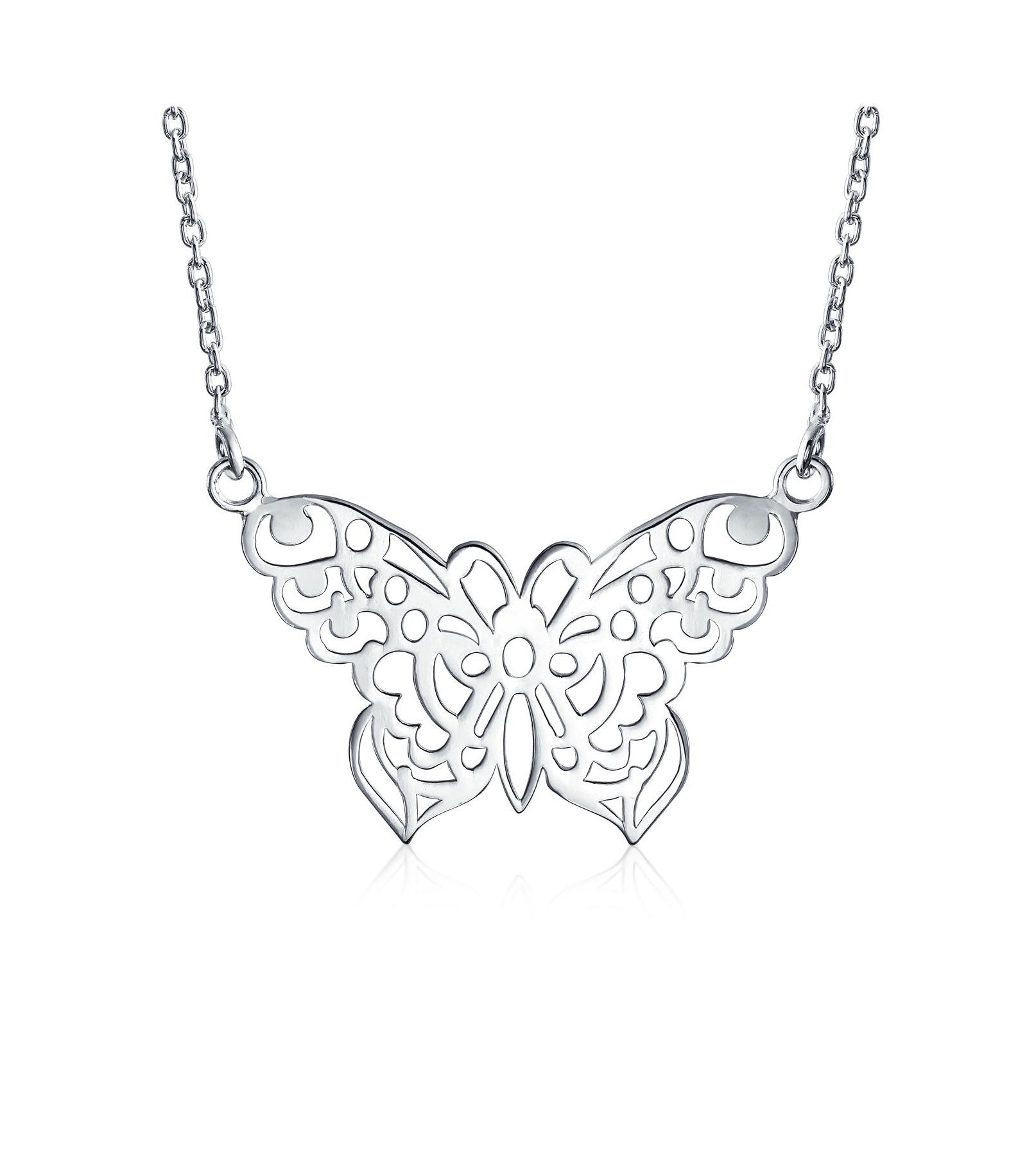 Подвеска Bling Jewelry Butterfly Filigree из стерлингового серебра
