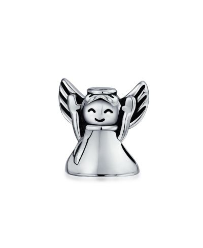 Bling Jewelry Happy Halo Angel Wishing Star Charm Bead for Bracelet .925 Sterling Silver