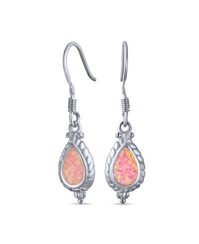 Серьги Bling Jewelry Antique Cable Milgrain Cameo Style из белого опала и стерлингового серебра 0.925
