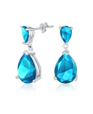 Bling Jewelry Серьги-подвески из стерлингового серебра с кубическим цирконием в форме капли