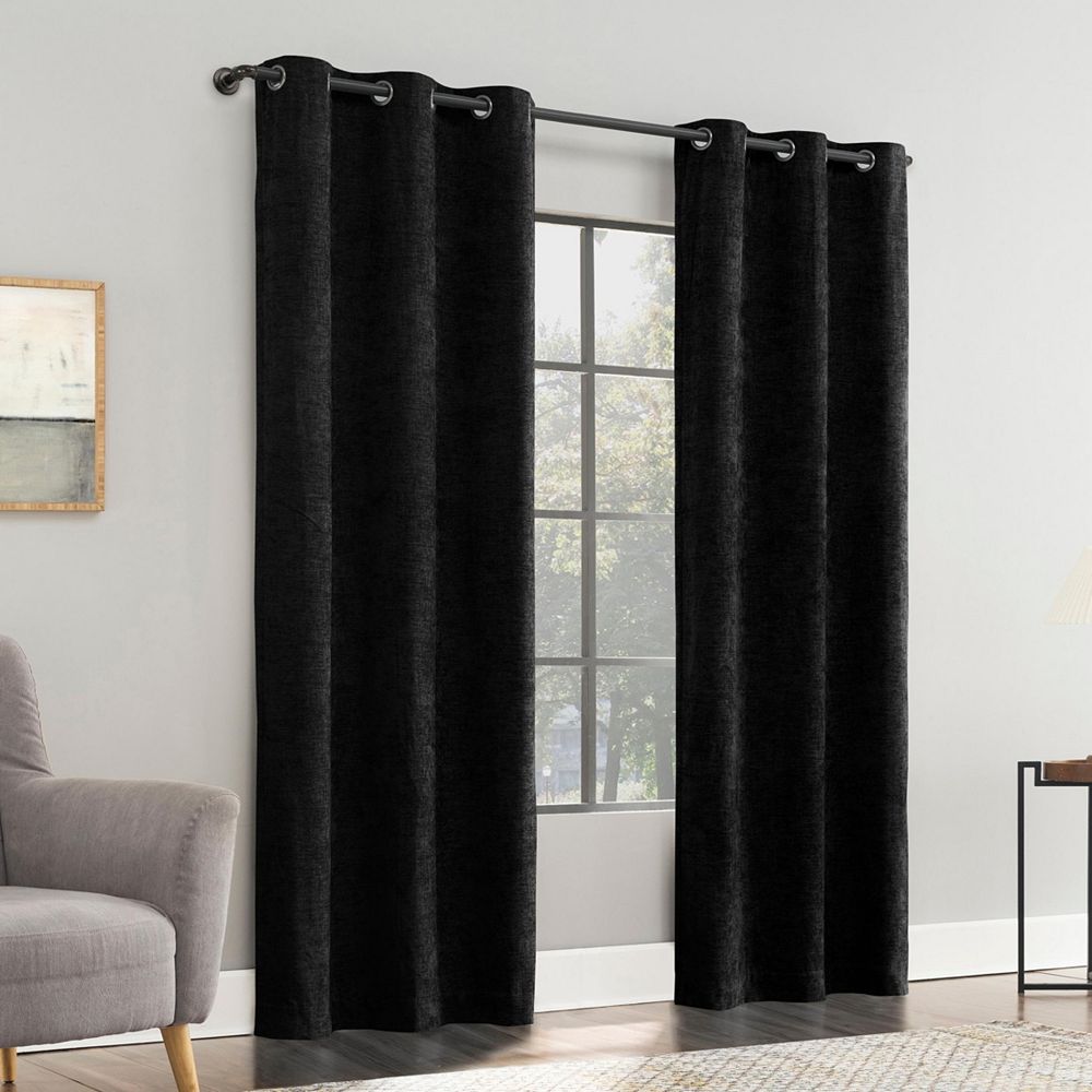Sun Zero Isidora Velvet Magnetic Closure 100% Blackout Grommet Curtain Panel