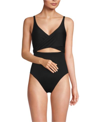 Слитный купальник Lands' End Women's Wrap Monokini High Leg