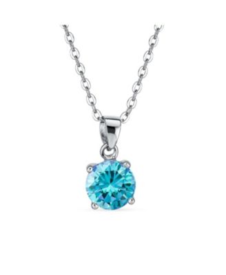 Bling Jewelry Classic 1CT Purple Amythest CZ Solitaire Pendant Necklace Sterling Silver